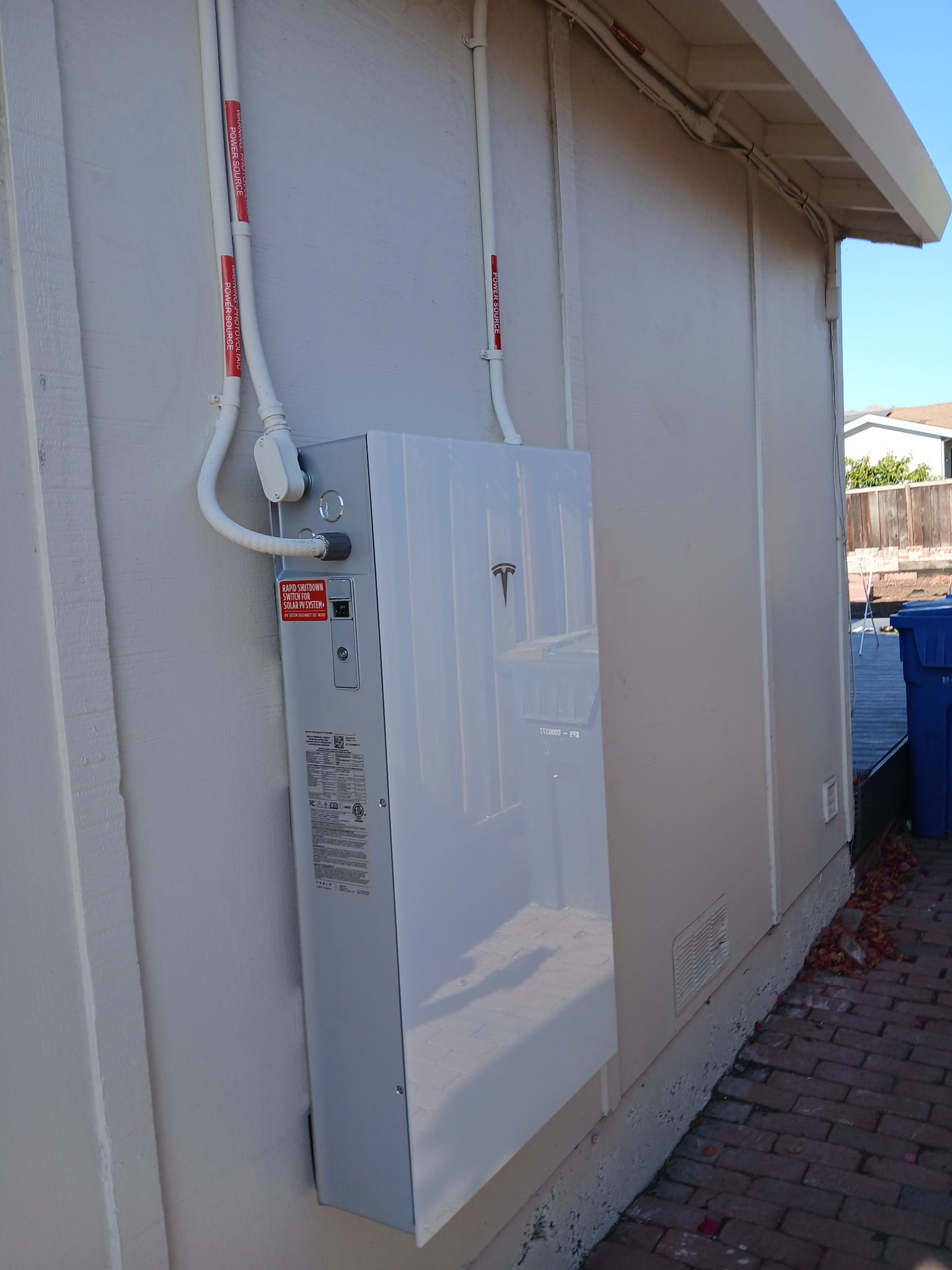 Residential home energy storage battery installed in a Milpitas home
