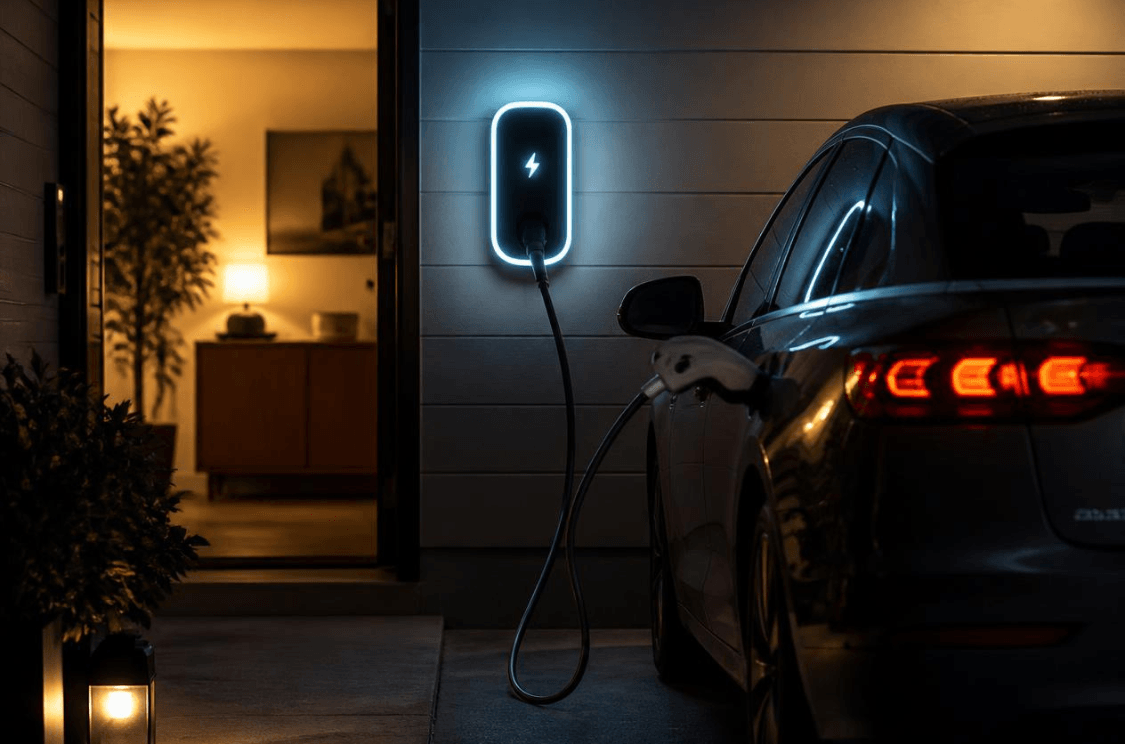 Professionally installed Level 2 home EV charger by Nabu Energy in California