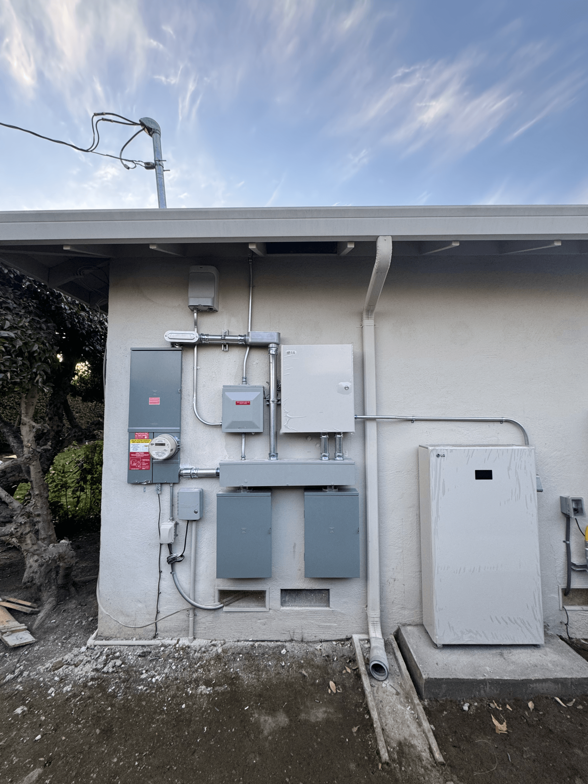 Residential electrical panel prepared for solar, battery storage, and future home electrification