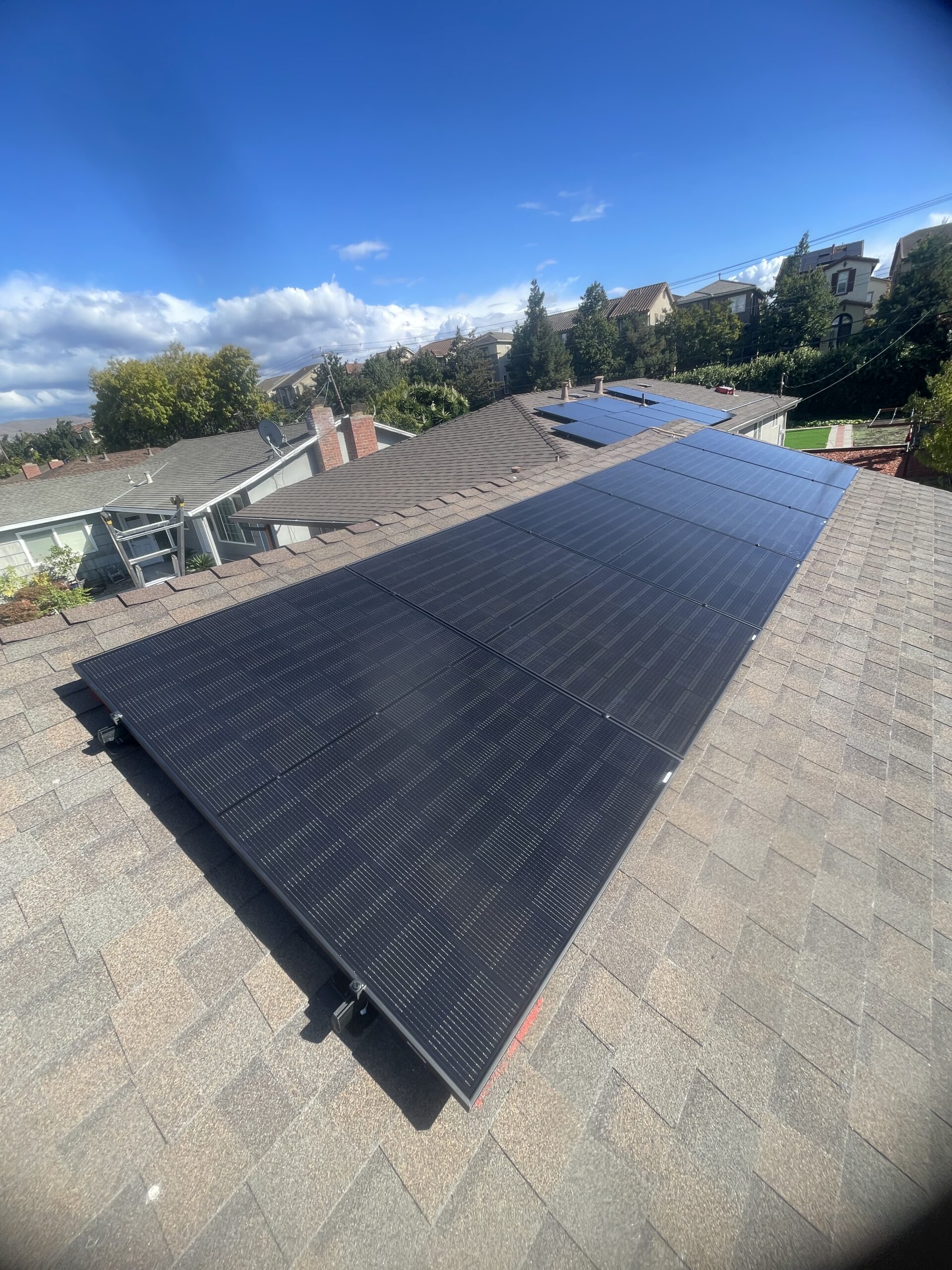 Residential rooftop solar panels installed on a home in Milpitas, California