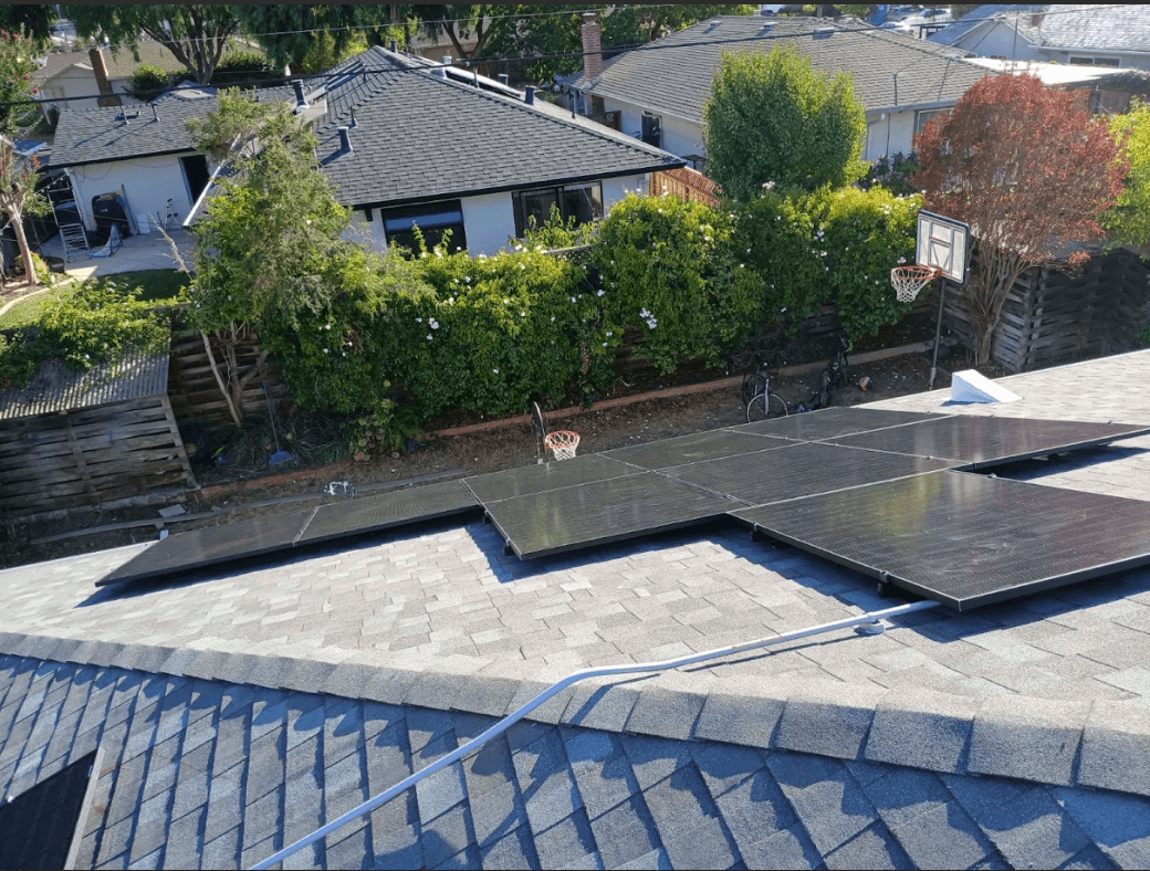 Residential solar panel installation on a home in Sunnyvale, California