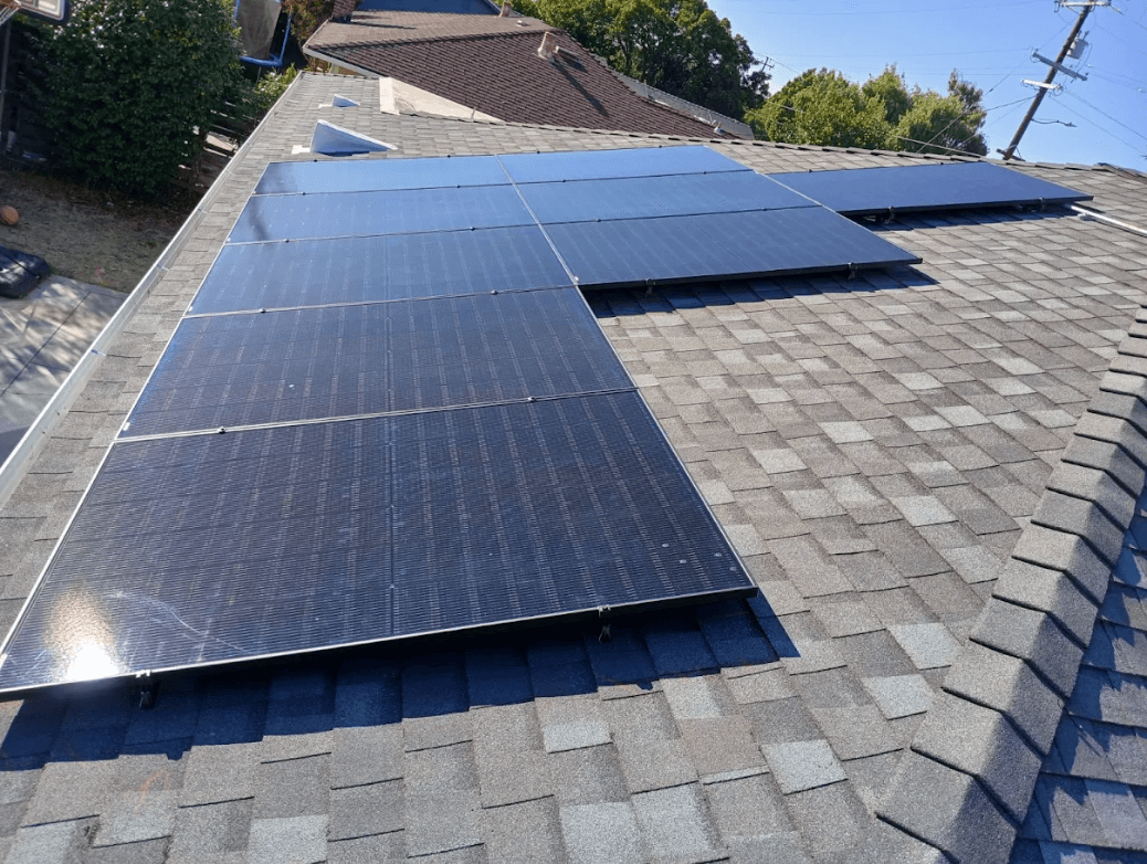 Residential solar panel installation on a home in Sunnyvale, California