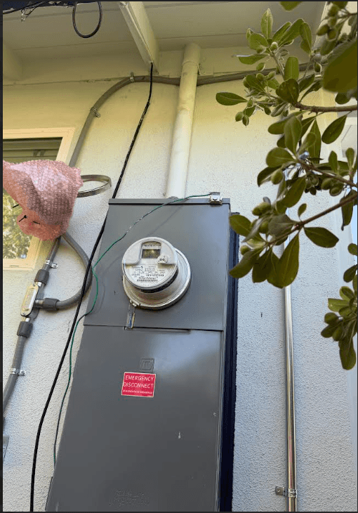 Main electrical service panel prepared for future home electrification