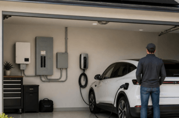 Home EV charging with Level 2 charger and residential energy system in California