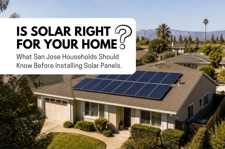 A San Jose home's solar potential depends on factors such as sunlight, roof orientation, shading, and household electricity use.