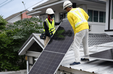 Nabu Energy technicians installing solar panels on a residential home in San Jose